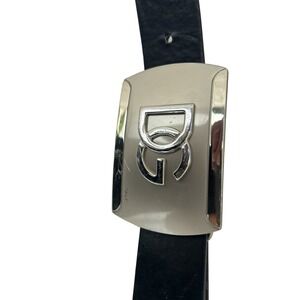Dolce & Gabbana DG Logo Black Leather Belt WM570 Italian Style Size L 38-40